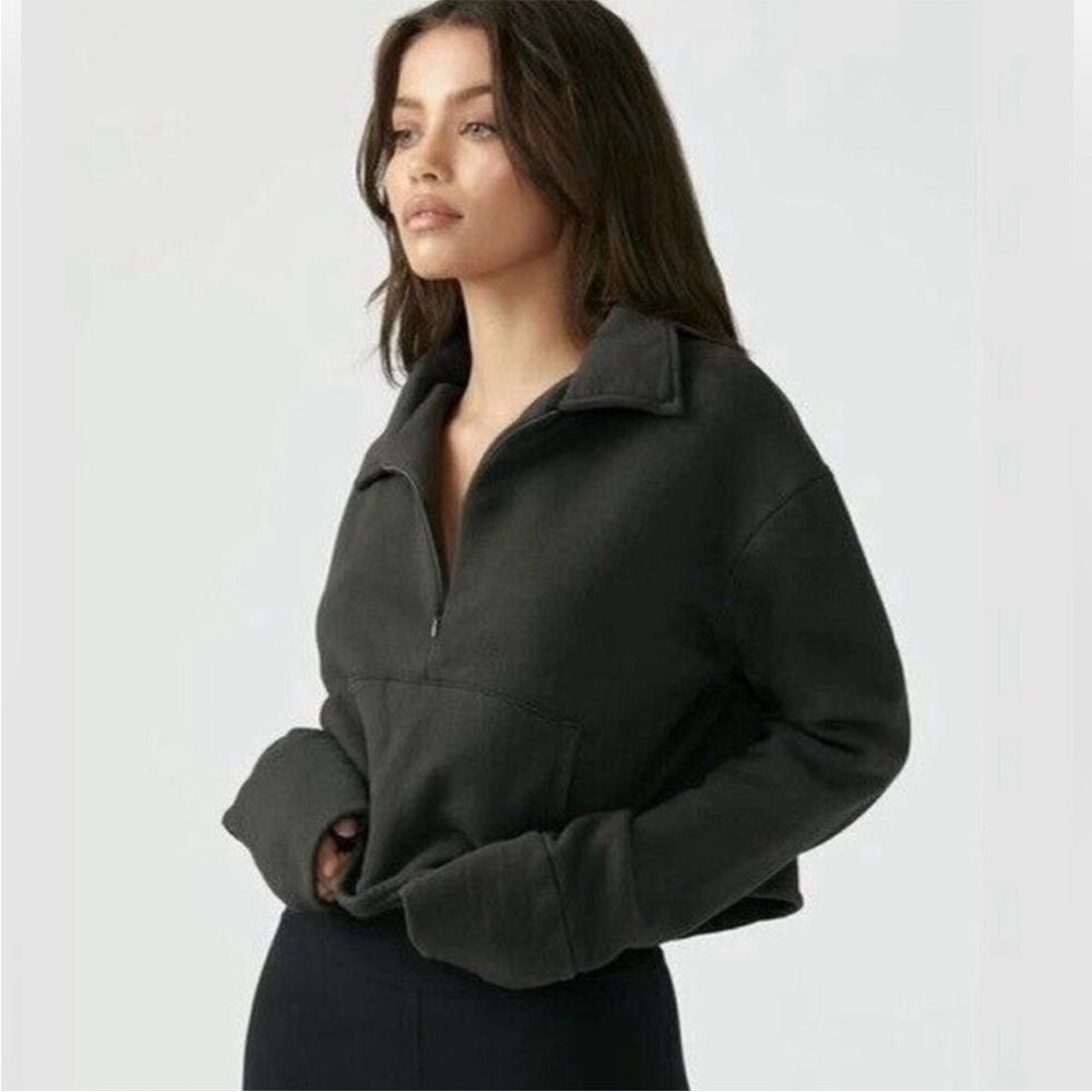 Joah Brown Brown S/M Quarter-Zip Pullover